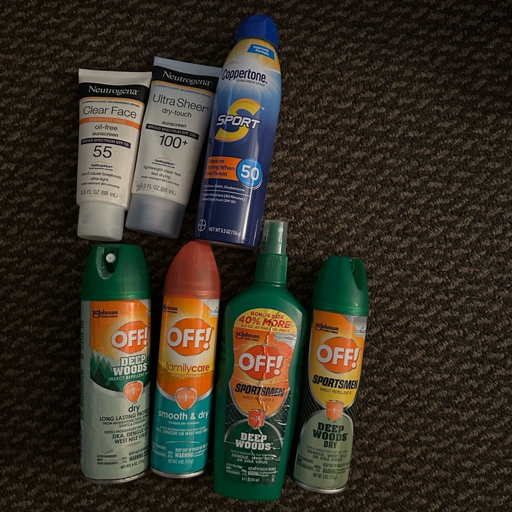 Hardly used sunscreen & bug spray!